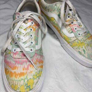 Vans Off the Wall Canvas Sneakers Pastel Tie Die Size 9